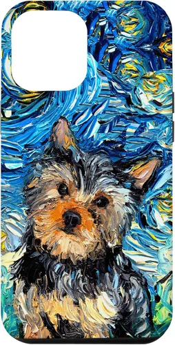 Vista 26 de iPhone 16 Yorkshire terrier Starry Night Cute Yorkie Dog Art por Aja Case