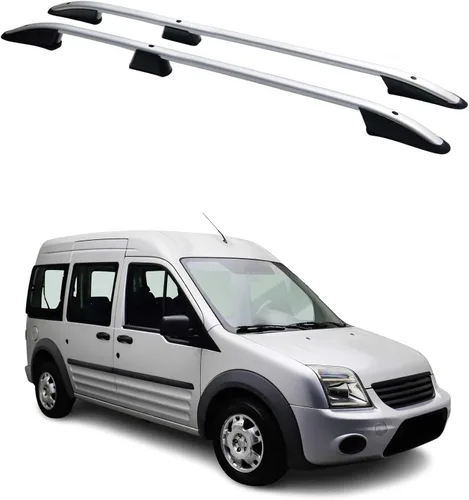 Vista 10 de Barra de techo OMAC con raíles laterales para Ford Transit Connect 2010-2013 L1 SWB, negro, aluminio, 2 piezas