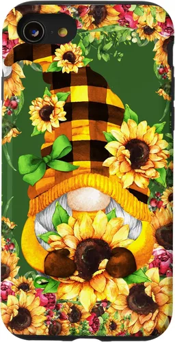 Vista 18 de iPhone 16 Unique Summer Gnome For Hippie With Cute Sunflower Gnomie Case