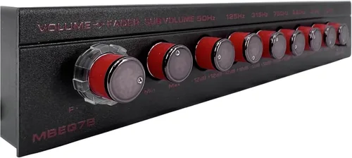 Vista 6 de MB Quart MBEQ7B - Ecualizador gráfico de audio para automóvil de 7 bandas, 9 voltios, 1/2 DIN, con entrada auxiliar frontal de 0.138 in, entrada