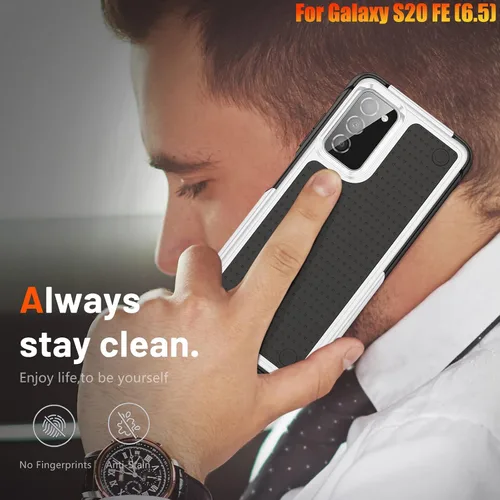 Vista 7 de Funda resistente para Samsung Galaxy S20 FE (5G) de 6.5 pulgadas, 4 esquinas con bolsas de aire [protección contra caídas de 12 pies], agarre
