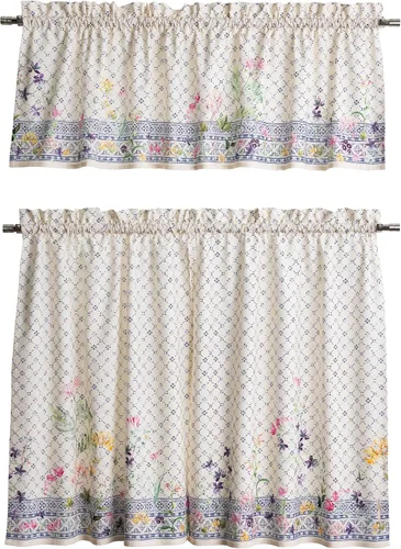 Vista 66 de Maison d' Hermine Juego de cortinas de cocina para ventanas, juego de cortinas de cocina 100% algodón, cenefas para el hogar [2 niveles