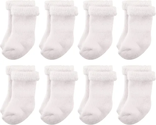 Vista 124 de Hudson Baby - Calcetines de algodón para bebés recién nacidos y Terry para niñas bebés
