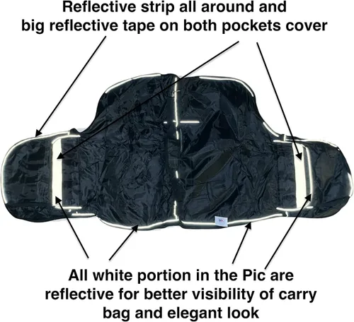 Vista 5 de Majestic Ally Nylon reflectante Western Saddle Carry Bag con bolsillos grandes- Negro