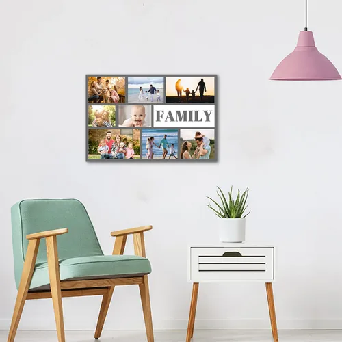 Vista 3 de LZIMU Impresiones en lienzo de collage con tus fotos, multiimágenes personalizadas para pared, collage personalizado, regalos de fotos, decoración