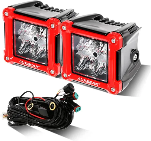 Vista 15 de Auxbeam Serie FA, cubos LED de 3 pulgadas con DRL, 2 modos, haz puntual, luces todoterreno de 20 W, luces de conducción, luces de pilar A, luces