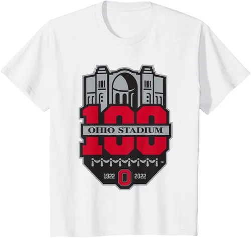 Vista 15 de Camiseta con licencia oficial de los 100 años del logotipo de fútbol del estado de Ohio, Negro