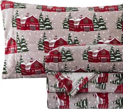 Vista 36 de Elegant Comfort - Juego de sábanas de franela de terciopelo de lujosamente suave de 4 piezas para las fiestas - Calidad premium - Juego de sábanas