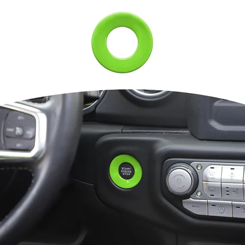Vista 18 de RT-TCZ para Jeep JL Anillo de Cubierta de Botón de Arranque/Parada para Jeep Wrangler JL JLU Gladiator JT 2018-2024 Accesorios de Interior Azul Bebé