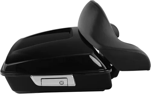 Vista 4 de TCT-MOTORPARTS Paquete de viaje picado, maletero, almohadilla de respaldo, estante de montaje individual negro para modelos Harley Touring Road King