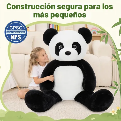 Vista 3 de MorisMos 47 Inch Giant Panda Stuffed Animal, 4ft Large Panda Plush Bear Oversized Cuddle Companion for Kids and Adults; Soft Substantial Fill; Sits