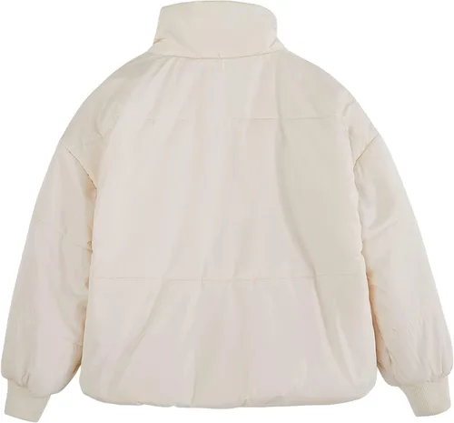 Vista 3 de Chaqueta de invierno para niñas, de manga larga, con cremallera completa, de gran tamaño, holgada, con burbujas