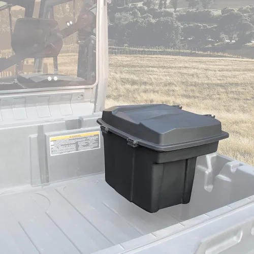 Vista 4 de SAUTVS Caja de almacenamiento de carga de doble capa de 20L para Can-Am Defender, caja de carga trasera extraíble para maletero de cama Can Am