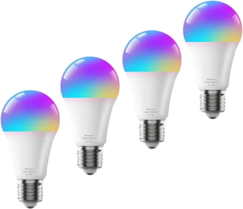 Vista 8 de Bombillas LED inteligentes, bombillas Bluetooth, bombillas RGB+CCT que cambian de color con control de aplicación, A19, E26, sincronización