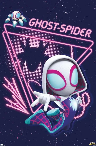 Vista 9 de Trends International Marvel Spidey And His Amazing Friends - Póster de pared de araña fantasma, 22.4 pulgadas de largo x 14.7 pulgadas, versión