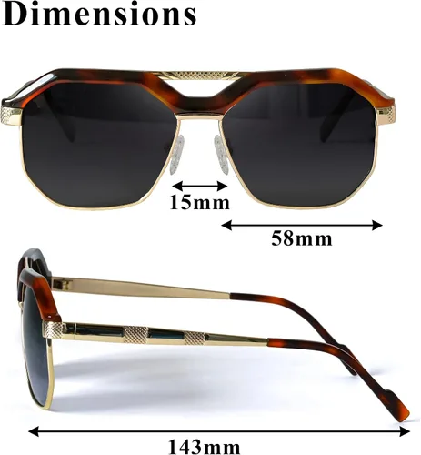 Vista 7 de Technigadgets Gafas de sol de acetato con montura octogonal vintage para hombres y mujeres Benjamin Gafas de sol