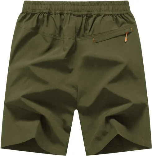 Vista 2 de TBMPOY Pantalones cortos de senderismo para hombre, 7 pulgadas, secado rápido, para gimnasio, deportes al aire libre, bolsillos cortos con cremallera