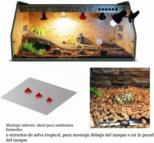 Vista 4 de KABASI - Alfombrilla térmica para reptiles, 2 unidades, con control de temperatura, 7 W