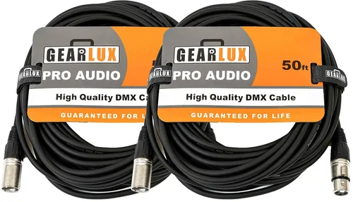 Vista 10 de Gearlux Cable DMX, 3 pines, macho a hembra, 3.2 pies - paquete de 10