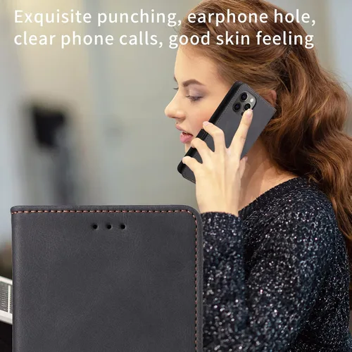 Vista 5 de Compatible con Honor X7, cubierta trasera magnética plegable de cuero con ranura para tarjeta para Honor X7