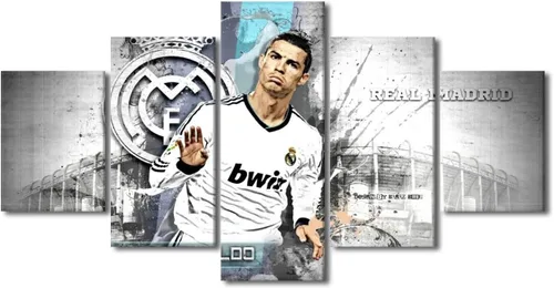 Vista 39 de TUMOVO Lienzo decorativo para pared, cuadro de Cristiano Ronaldo, cuadros de club de fútbol, impresiones en lienzo, póster de arte de pared, arte