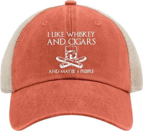 Vista 178 de Philysonic Funny Hat I Like Whisky and Cigars and Maybe 3 People Sombreros para Hombres Gorras de Béisbol Gorras Ajustables