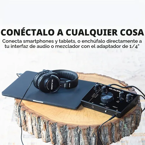 Vista 5 de M-AUDIO HDH40 - Auriculares de estudio sobre la oreja con diseño de parte trasera cerrada, diadema flexible y cable de 2.7m para monitoreo