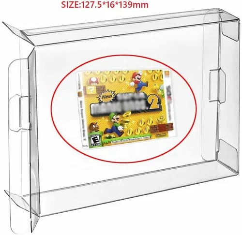 Vista 6 de CHILDMORY 10 unids caja protectora transparente pantalla manga protector para 3DS juegos cartucho caja