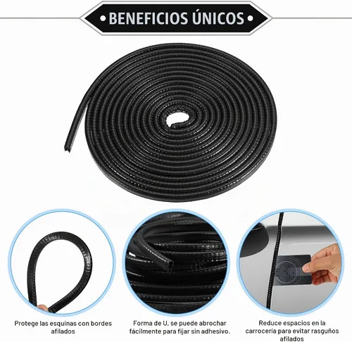 Vista 3 de Protector de Borde de Puerta de Coche, 16.4 pies (5M) Protector de Sello de Borde de Goma en Forma de U Universal para Coche, Camión, ATV, Barco
