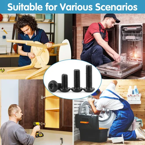 Vista 5 de SATANTECH Kit surtido de 1625 tornillos y tuercas, M2 M3 M4 M5 Surtido de pernos de tuerca con cerradura y arandelas planas, kit surtido