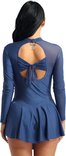 Vista 2 de easyforever Vestido de ballet latino para mujer y adolescentes, uniforme de equipo de patinaje, falda tutú, leotardo