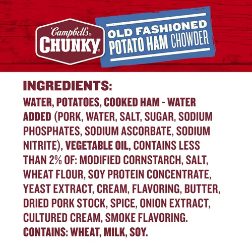 Vista 3 de Campbell’s Chunky - Sopa de papa y jamón a la antigua, lata de 18.8 onzas (paquete de 12)