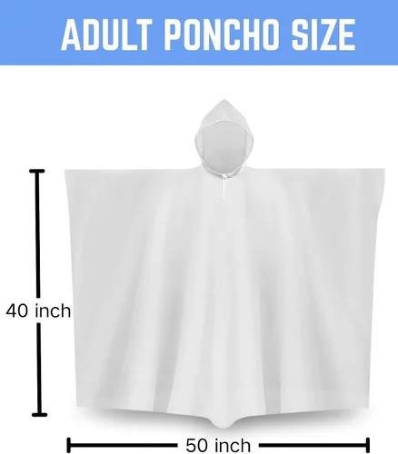 Vista 3 de Ponchos de lluvia para adultos, niños y familia 4, 8, 9 y 16 opciones de paquete Extra grueso, resistente al desgarro con capucha