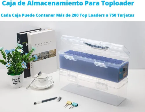 Vista 6 de SUNEZLGO Caja de almacenamiento para Toploader, caja de almacenamiento de tarjetas intercambiables de plástico, estuche de naipes de juego, grande