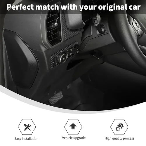 Vista 6 de Linskip Cubierta de control de faro compatible con Ford Bronco Sport 2021-2026, cubierta del panel del interruptor de los faros delanteros