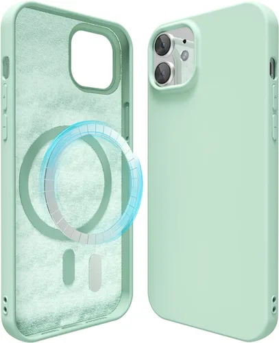 Vista 132 de oakxco Funda de silicona para iPhone 12 Pro Max, magnética, compatible con carga inalámbrica Magsafe, cubierta protectora de goma suave y delgada