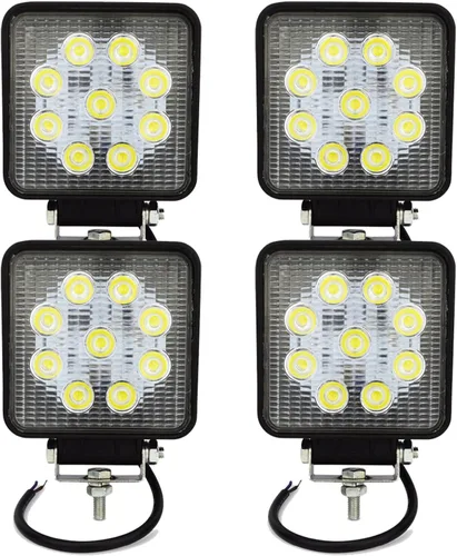Vista 17 de Willpower 2 piezas de 27 W de 2200 lm, barra de luz de trabajo LED redonda, lámpara de conducción de haz puntual para todoterreno, SUV, barco, Jeep