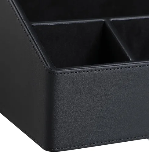Vista 7 de Organizador de escritorio de piel PU, lujoso soporte para control remoto para accesorios de escritorio de oficina en casa, organizador de cajón