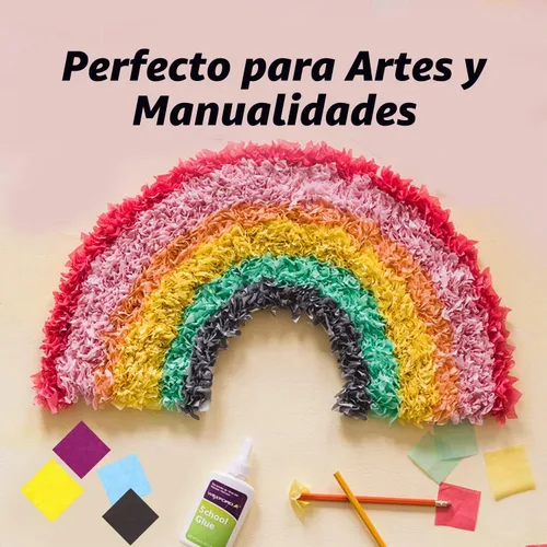 Vista 4 de CCINEE 6000 cuadrados de papel de seda de 1 pulgada, 30 colores surtidos de papel de seda de arco iris, cuadros de mosaico de tejido multicolor