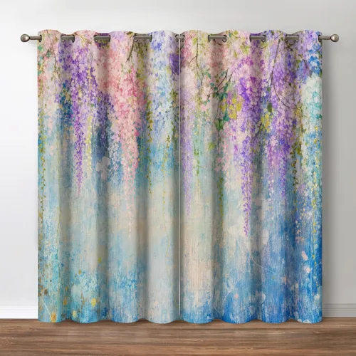 Vista 9 de Jekeno Cortinas blancas y negras para ventana, diseño moderno de ladrillo abstracto en 3D, cubos futuristas, geométricos, cuadros, bolsillo