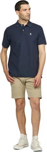 Vista 2 de Psycho Bunny Polo piqué de manga corta de ajuste clásico para hombre Negro