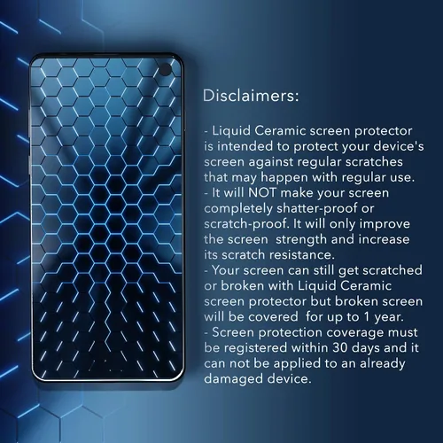 Vista 6 de LIQUID CERAMIC Protector de pantalla de vidrio con cobertura de $400 Resistente a arañazos y roturas, nanoprotección para todos los teléfonos