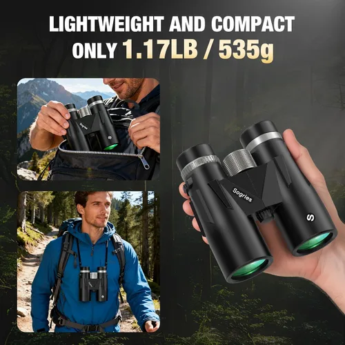 Vista 7 de Binoculares HD de 12 x 42 para adultos con adaptador de teléfono