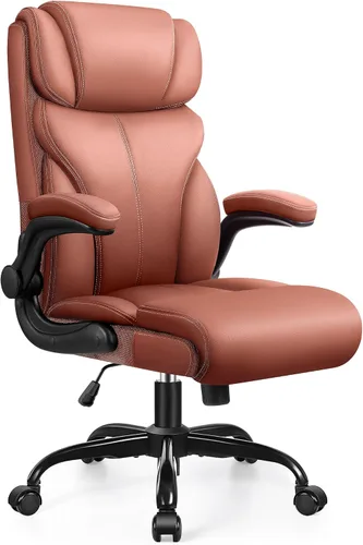 Vista 8 de HeroSet Silla de oficina, ergonómicas grandes y altas sillas de escritorio para computadora, silla ejecutiva de cuero transpirable con reposabrazos