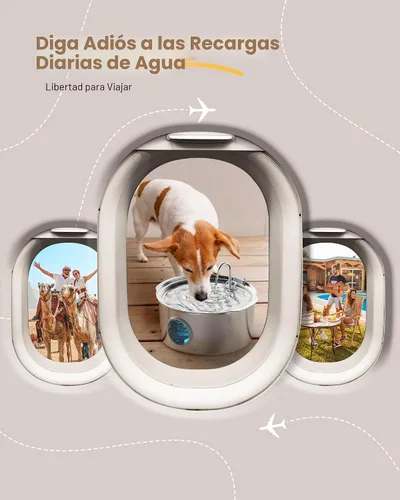 Vista 8 de Fuente de agua para mascotas para perros grandes: fuente de agua de metal para perros - Fuentes silenciosas para gatos grandes - Fuentes de agua