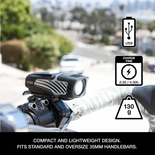Vista 3 de NiteRider Lumina Micro 900 - Luz delantera para bicicleta, sable 110 luces traseras para bicicleta, paquete combinado de luces LED recargable por