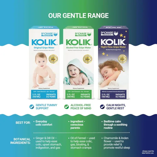 Vista 7 de Dr. Chase Kolik Agua de gripe nocturna para bebés, apoyo para cólicos, gases y sueño para recién nacidos y bebés, gotas sin alcohol con manzanilla