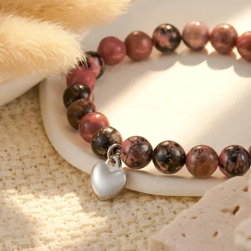 Vista 3 de HGDEER Valentines Gifts for Women, Natural Stone Bracelet for Mom Grandma Aunt Mother in Law Nana Boyfriend Mom