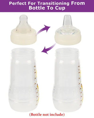 Vista 3 de Tetinas de vaso para botella MAM Easy Start, biberones de vidrio y biberones de vidrio fáciles de activar, taza de entrenamiento de plástico 4