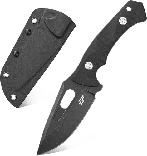 Vista 11 de Eafengrow EF107 Cuchillo de hoja fija con hoja de acero D2 y funda Kydex - Cuchillo compacto G10 para exteriores (negro)